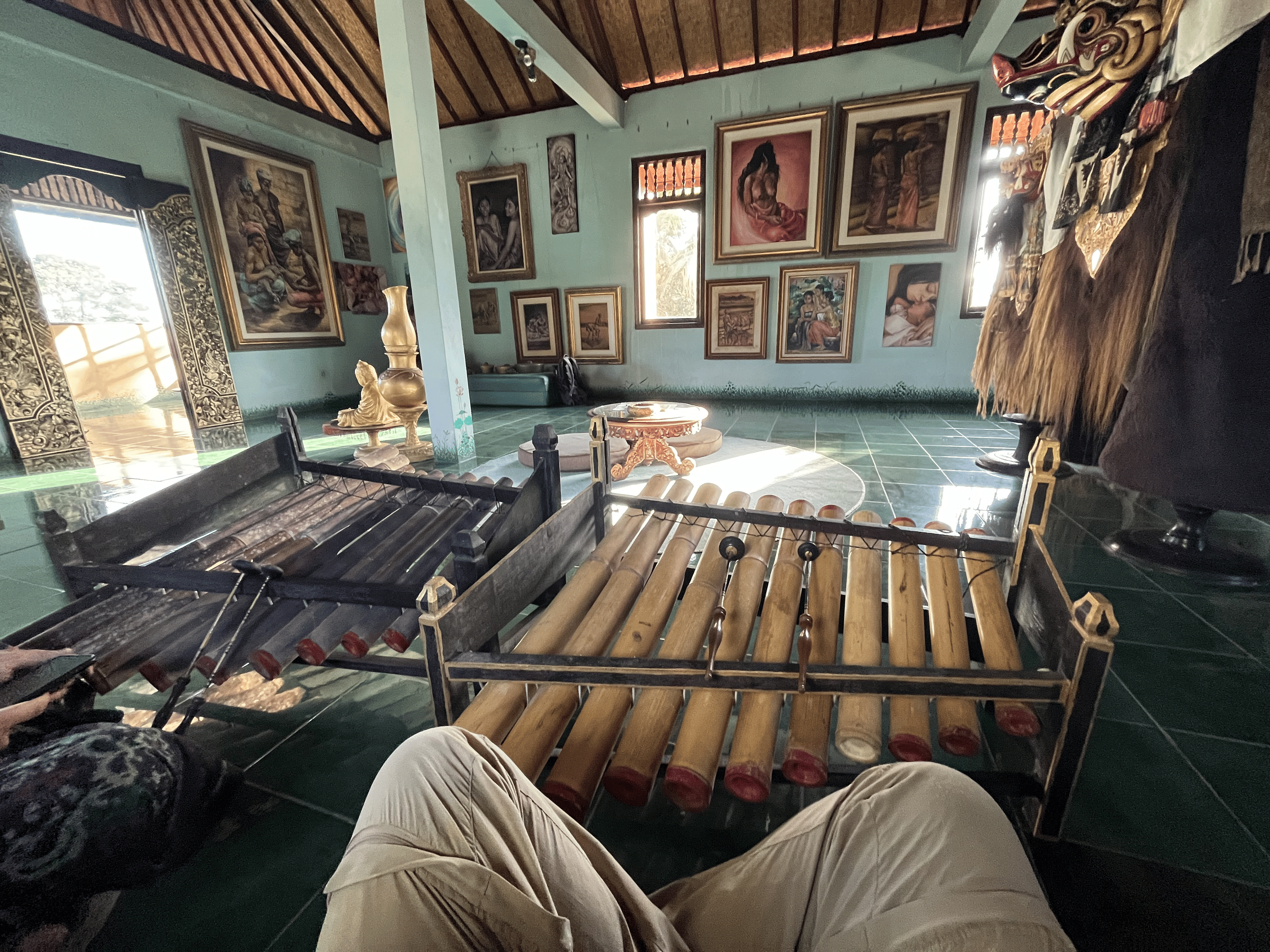 Learning gamelan in someone's house